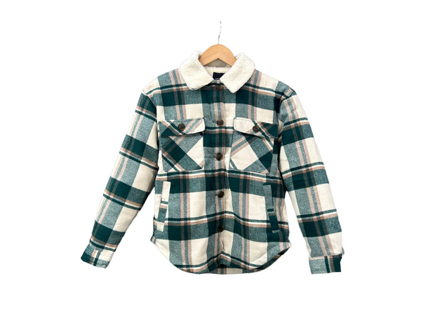 Plaid Sherpa Lined Jacket